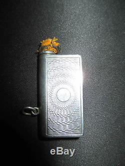 Old Small Lighter Chatelaine In Sterling Silver Early Twentieth