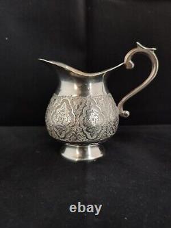 Old Small Pitcher In Solid Silver, Persian, Iran, Ottoman, Punched, 152 G