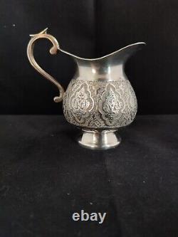 Old Small Pitcher In Solid Silver, Persian, Iran, Ottoman, Punched, 152 G