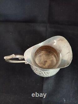 Old Small Pitcher In Solid Silver, Persian, Iran, Ottoman, Punched, 152 G