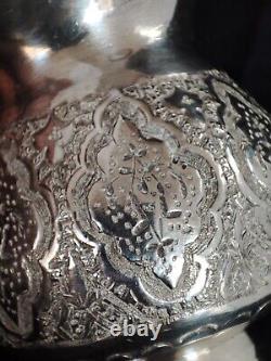 Old Small Pitcher In Solid Silver, Persian, Iran, Ottoman, Punched, 152 G