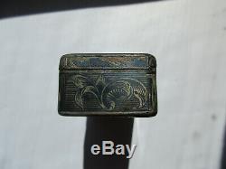 Old Snuffbox In Russian Silver Niellated Imperial Russian Silver Snuff Box