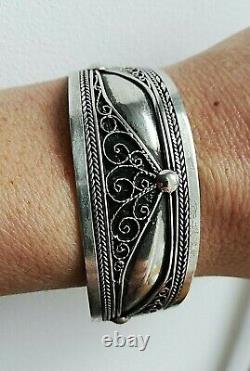 Old Solid Silver Bracelet 925 Silver Bangle by Designer
