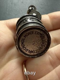 Old Solid Silver Keychain Barrel