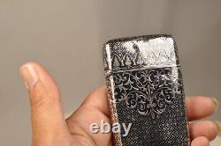 Old Solid Silver Niello Antique Cigarette Case