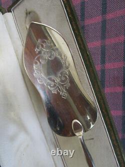 Old Solid Silver Pie Or Cake Shovel, Minerva + Box