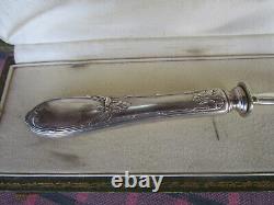 Old Solid Silver Pie Or Cake Shovel, Minerva + Box