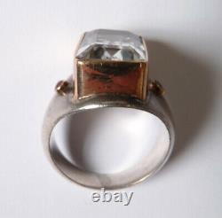 Old Solid Silver Ring And Gold And Topaz Ring + Rubies Silver Ring Jewel