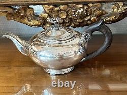 Old Solid Silver Teapot with Minerva Hallmark