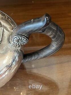 Old Solid Silver Teapot with Minerva Hallmark