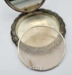 Old Solid Silver Vietnamese Powder Box Indochina