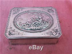 Old Sterling Silver Box Minerva Pastoral Scene Silver Silberne Box Box