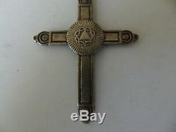 Old Sterling Silver Chest Cross 36 Grams Christian Christ Crucifix