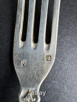 Old Sterling Silver Minerva Floral Fork and Spoon Set in Antique Box