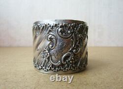 Old Superb Solid Silver Towel Ring Minerve Monogram Jg Gj Louis XV