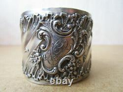 Old Superb Solid Silver Towel Ring Minerve Monogram Jg Gj Louis XV