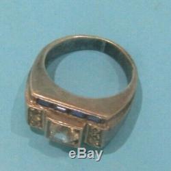 Old Tank Ring Size 54 Art Deco Silver 1930 C. 1920