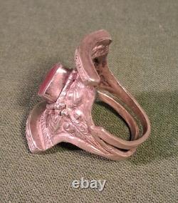 Old Tibetan Ethnic Silver Saddle Ring