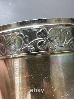 Old Timbale Cup In Solid Silver Minerve Art Nouveau Clover