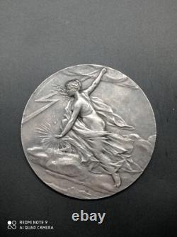 Old Union Medal Industry in Solid Silver Signed Ch. Pillet 115 Gr