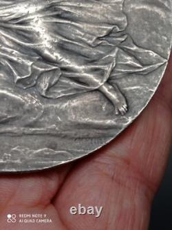 Old Union Medal Industry in Solid Silver Signed Ch. Pillet 115 Gr
