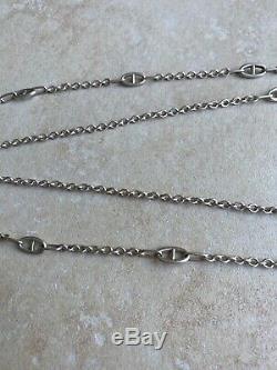 Old Vintage Collar Necklace In Sterling Silver Farandole Marine Hermes