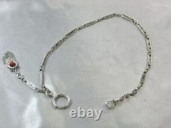 Old Watch Chain Gousset Silver Massif Corail Jewelry Silver Jewel Chain