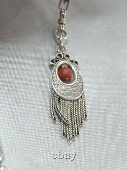 Old Watch Chain Gousset Silver Massif Corail Jewelry Silver Jewel Chain