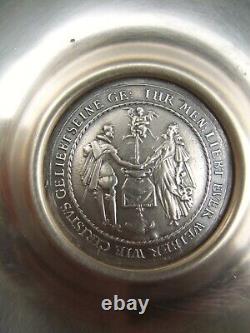 Old Wedding Medals Germany Dadler Solid Silver Coin Dish Empty Pocket