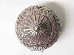 Old beautiful round silver openwork box, handmade, Middle East, 19th-20th century