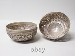 Old beautiful round silver openwork box, handmade, Middle East, 19th-20th century