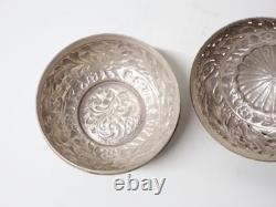 Old beautiful round silver openwork box, handmade, Middle East, 19th-20th century