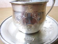 Old beautiful solid silver cup with Minerva punches and fantastic animal head