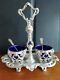 Old Double Salt Cellar, Solid Silver Minerva, Blue Glass Dishes