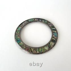 Old engraved silver frame and abalone shell marquetry, circa 1900