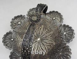 Old filigree silver basket with hallmark