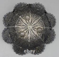 Old filigree silver basket with hallmark