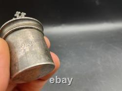 Old holy oil ampoules in solid silver, chalice paten religion