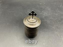 Old holy oil ampoules in solid silver, chalice paten religion