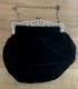 Old Large Purse, Solid Silver And Velvet Drawstring Bag