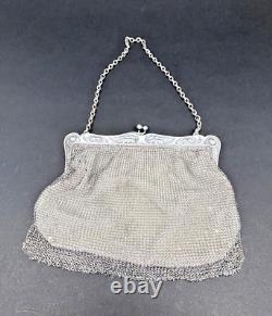 Old large purse, solid silver pouch