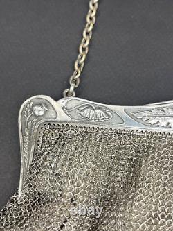 Old large purse, solid silver pouch