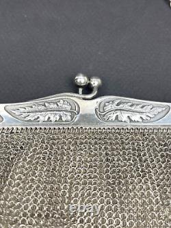 Old large purse, solid silver pouch