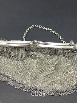 Old large purse, solid silver pouch