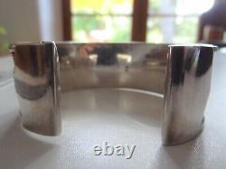 Old large woven solid silver art deco era bangle in its box