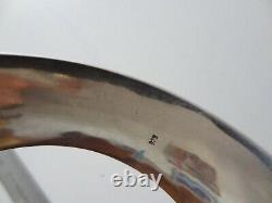 Old large woven solid silver art deco era bangle in its box