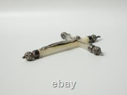 Old mother-of-pearl communion cross, solid silver, Christian religion, 19th-20th century