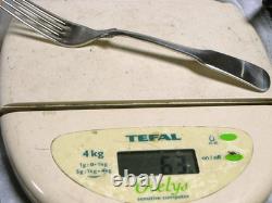 Old silver-plated fork, plain pattern, sterling silver, 63 g
