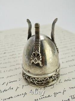 Old silver surname egg cup from the XIX century with hallmarks