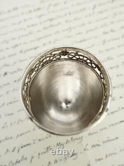 Old silver surname egg cup from the XIX century with hallmarks